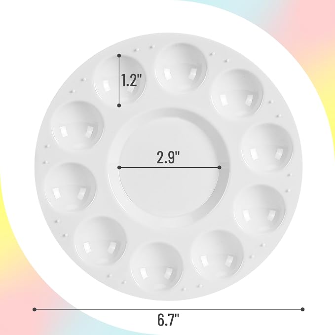 Mr. Pen- Round Paint Tray Palettes, 8 Pack | Plastic White Palettes - Image 4