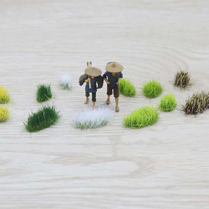 Woohome 78 PCS Static Grass Tuft 2 Size Model Grass Tufts Green Miniature Grass - Image 7