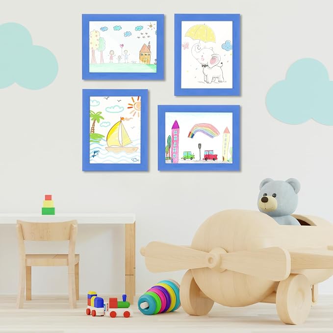 Kids Art Frames, 8.5x11 Front Opening Kids Artwork Frames Changeable, Skyblue - Image 5