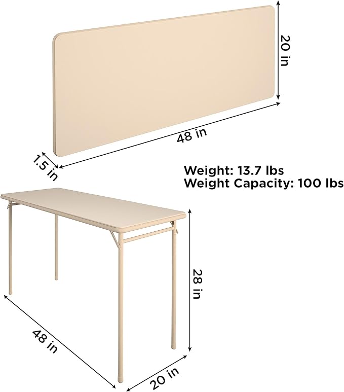 CoscoProducts Cosco Folding Serving Table, Antique Linen - Image 3