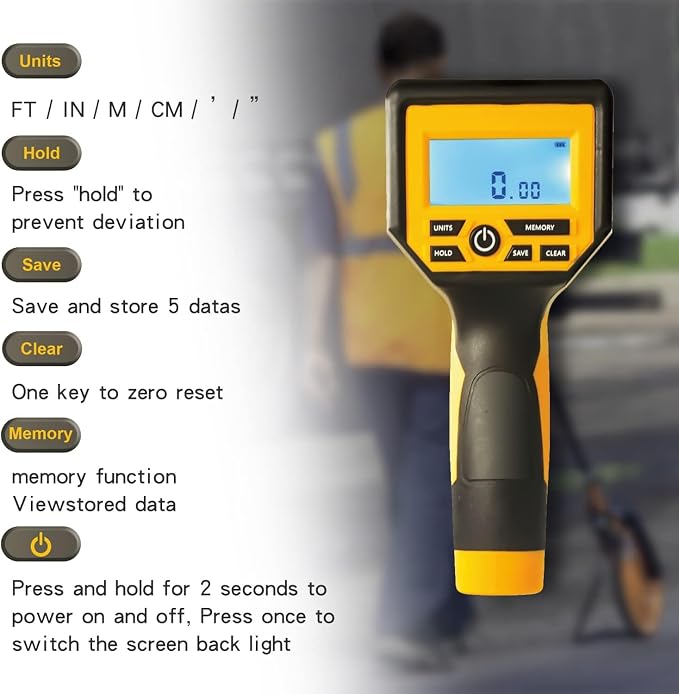 Zozen Measuring Wheel Digital Display, 20 Marking Flag&Holder, Foldable | - Image 2