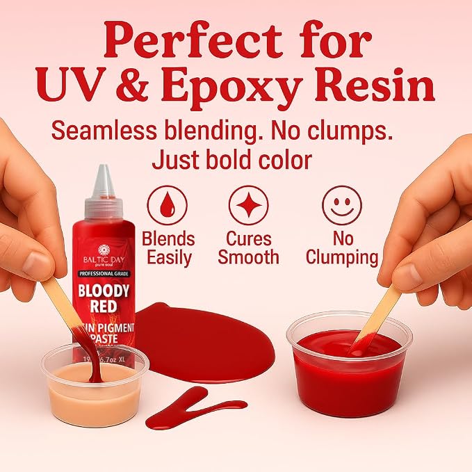 Bloody Red Epoxy Resin Pigment Paste XL – Opaque Epoxy Dye & High Concentration - Image 4