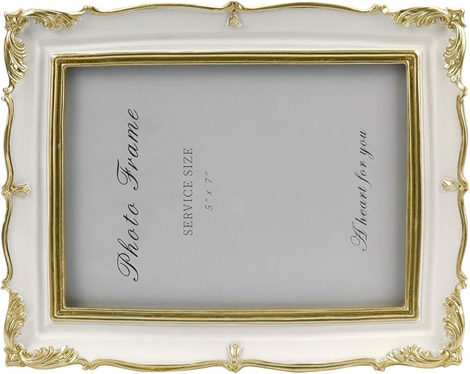 Coshar Vintage Photo Frame 5 x 7 Inch Beige | Antique Picture Frame, Glass Front - Image 2