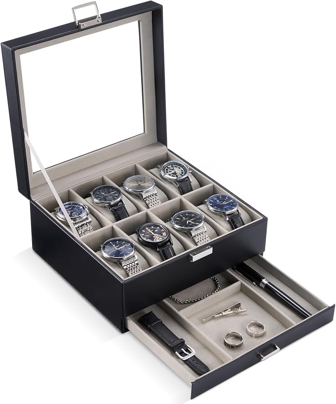 ProCase Watch Box, 8 Slot Watches Display Case by ProCase