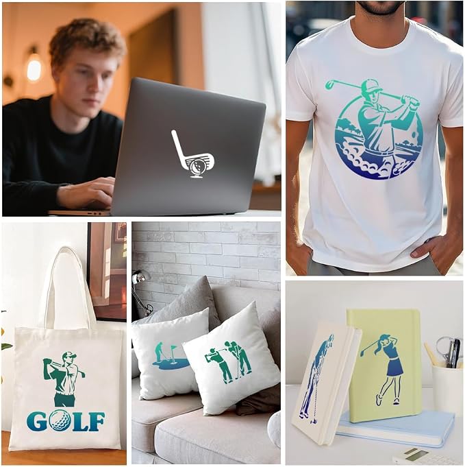 4Pcs Golfer Stencils for Painting, 11.8"x11.8" Reusable Play Golf Stencil - Image 5