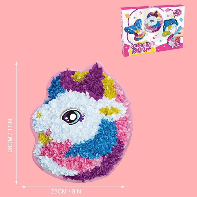 whatstem Plush Craft Unicorn Pillow, DIY Fabric Art Kits - Image 4