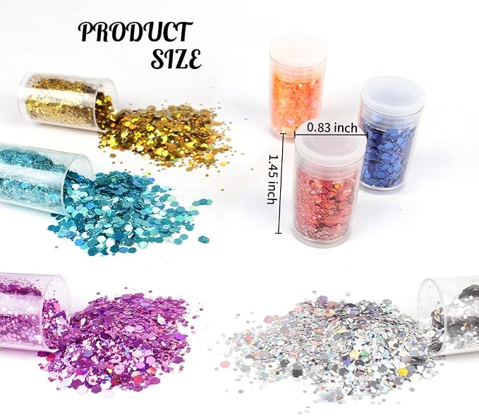 Holographic Chunky Glitter, Cosmetic Glitter Flake - Image 3