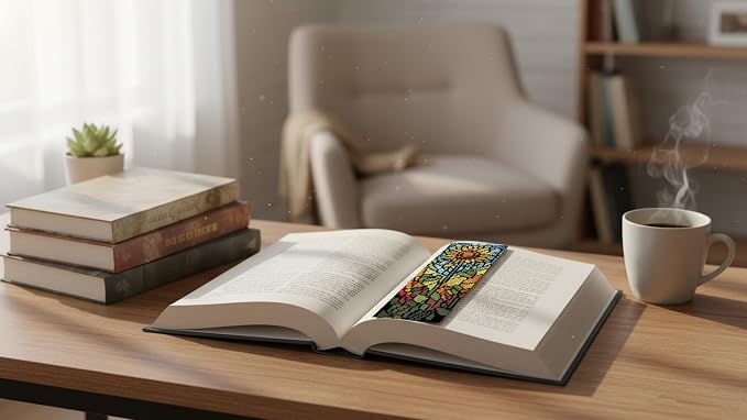 DYAIANGMU Flower 6 Pcs Cross Stitch Bookmark Kit - Image 3