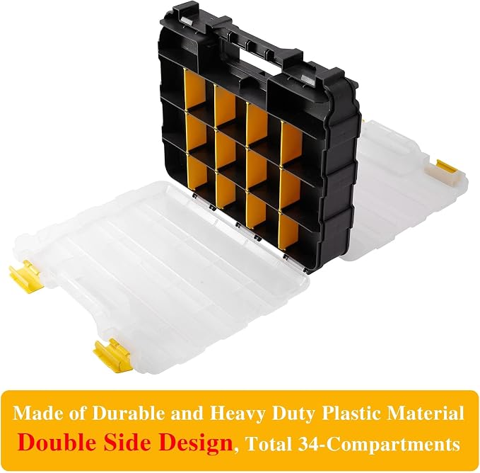 Hardware Organizer Box 34 Compartments Small Parts Organizer - Image 2