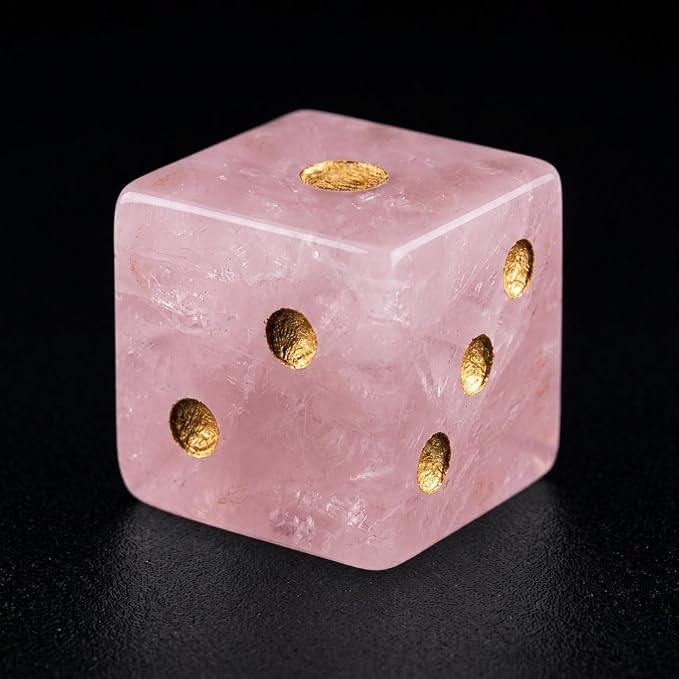 2PCS Crystal D6 Dice, 16mm Natural Gemstone Mahjong Dice Set Stone Dice - Image 3