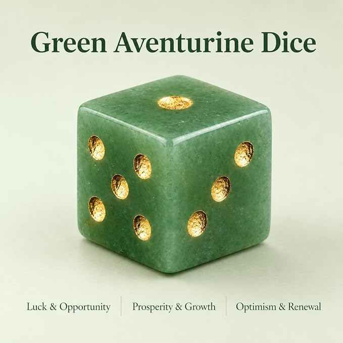 2PCS Crystal D6 Dice, 16mm Natural Gemstone Mahjong Dice Set Stone Dice - Image 3
