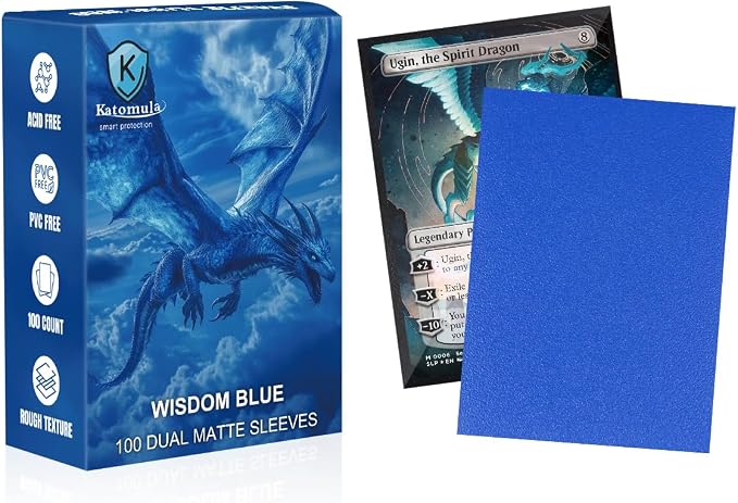Wisdom Blue Dual Matte Card Sleeves, Katomula Card Sleeves by Katomula