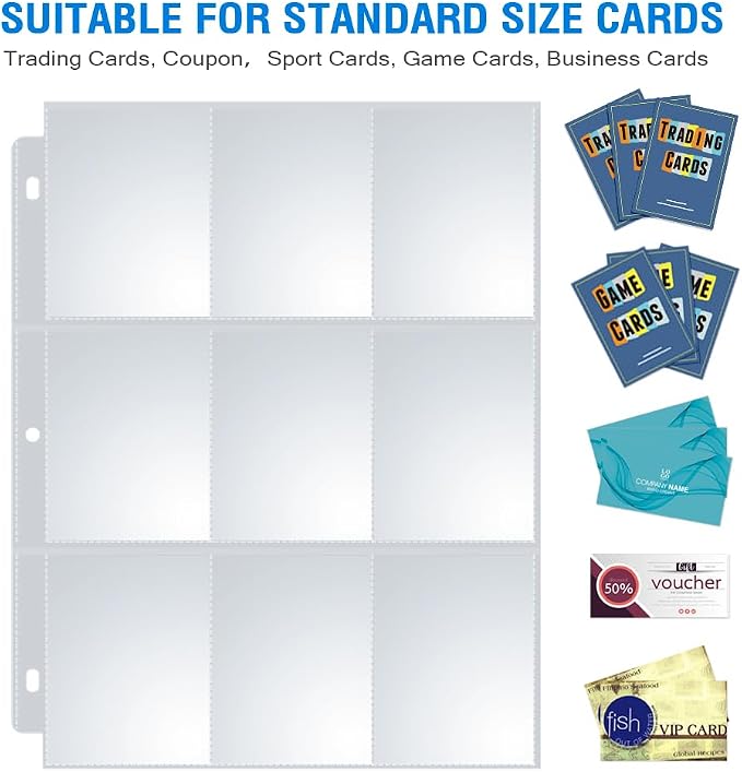 Sooez 9 Pocket Page Protectors, Trading Card Sleeves - Image 2