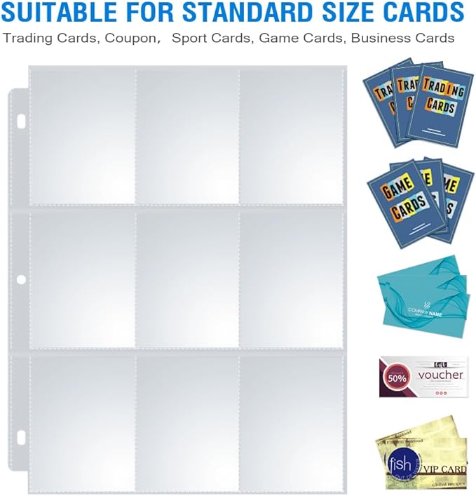 120 Pack 9 Pocket Page Protectors, Sooez Single Sided Trading Card Sleeves - Image 2