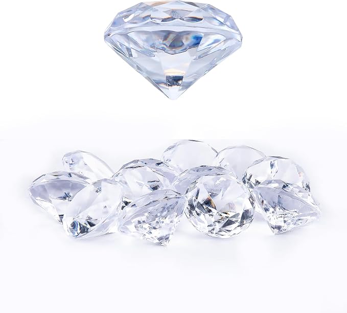 Niceup 26PCS Fake Diamonds Gem Toys, 1.5in Clear Pool Diving Gems Acrylic by Niceup