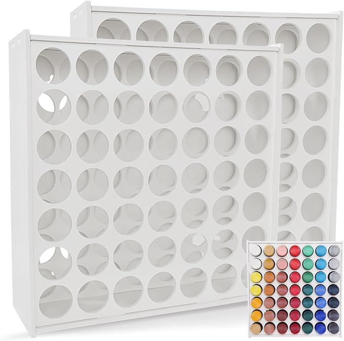2pack Acrylic Paint Organizer 49 Holes Craft Paint Storage by Anmboor