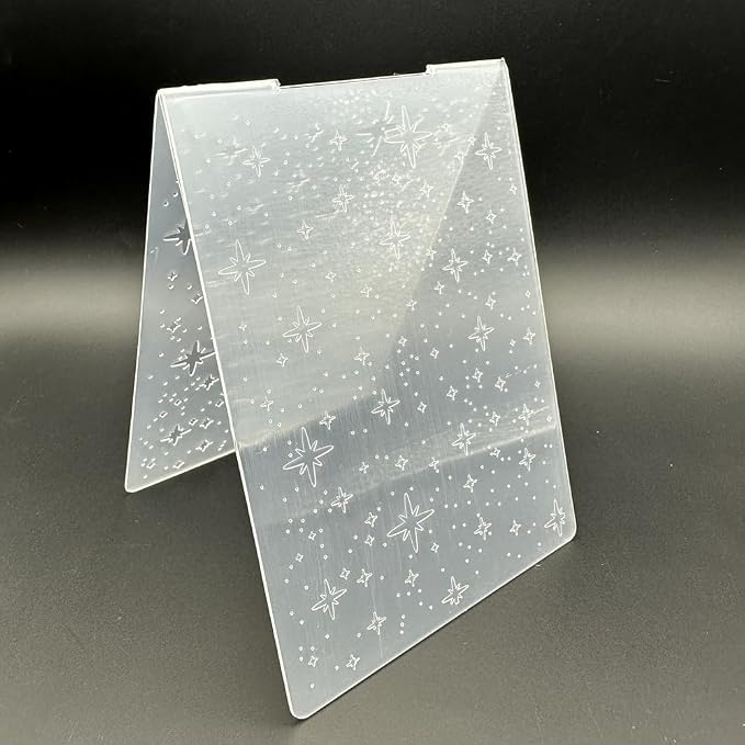 3D Plastic Embossing Folder Template Beautiful Stars Texture 4.13x5.71 Inch - Image 6