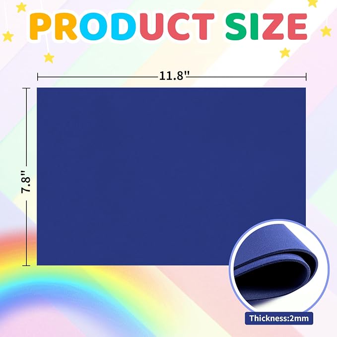 biguphate 30 Pack Blue EVA Foam Sheets, 11.8 x 7.87 Inch, 2mm Thick Foam Paper - Image 2