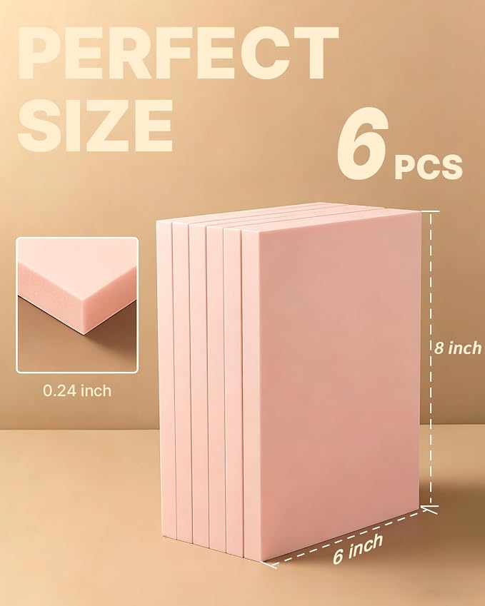 Rubber Linoleum Blocks for Printmaking: 6Pcs 6" x 8" Stamp Carving Kit - Image 3