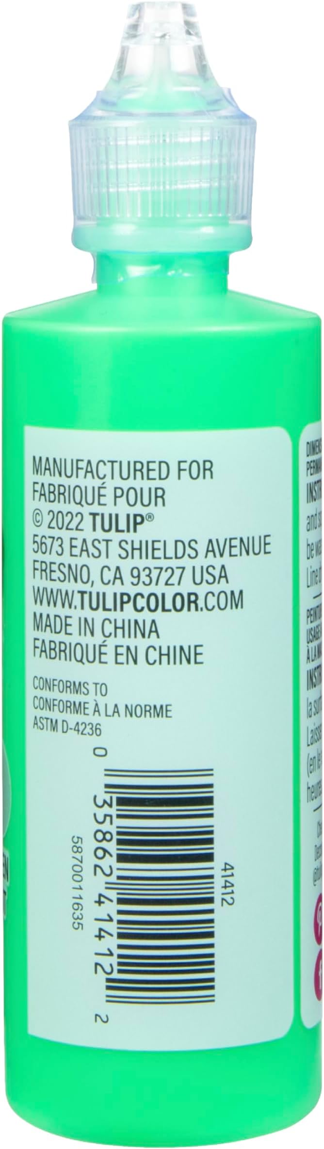 TULIP Dimensional Fabric Paint 41412 Dfpt 4Oz Slick Neon Green, 4 Fl Oz - Image 2