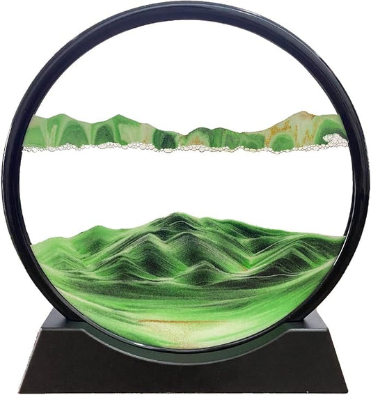SOFLIY 3D Dynamic Sand Art Liquid Motion, Moving Sand Art Picture Round Glass by Unknown