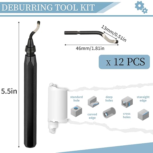 Deburring Tool with 12 High Speed Steel Blades, Deburring Tool 3D Printing - Image 2