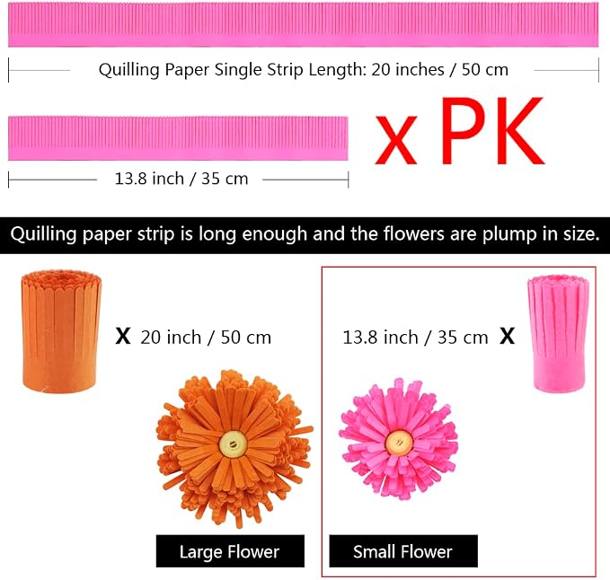FAZHBARY Quilling Paper Flowers Kit Colorful 6 Set Petal Paper Quilling Strips - Image 3