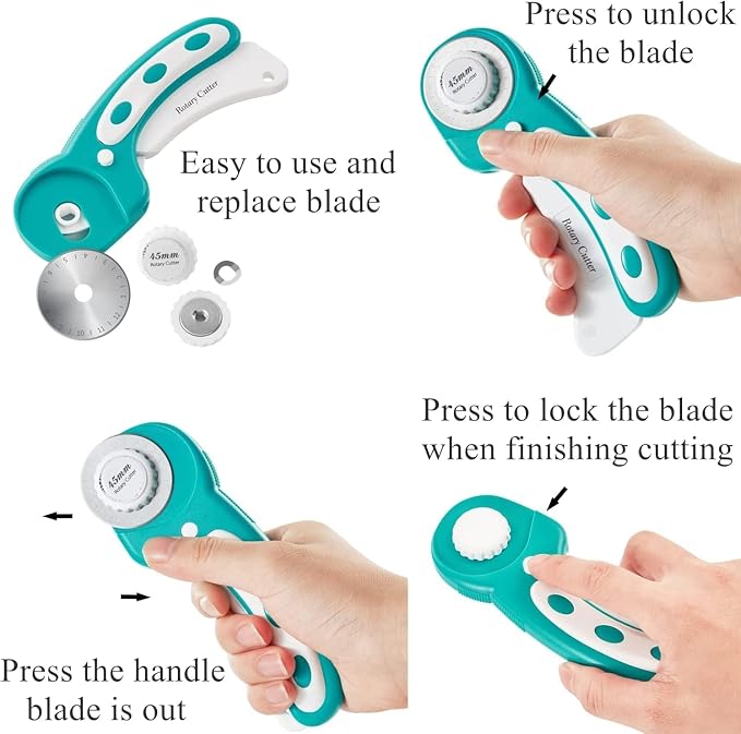 39 Pcs Rotary Cutter Set- Quilting Kit incl. 45mm Fabric Cutter - Image 2
