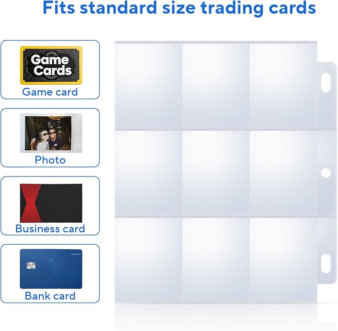 40 Pack 9 Pocket Trading Card Sleeves, Double-Sided Baseball Card Sleeves - Image 3