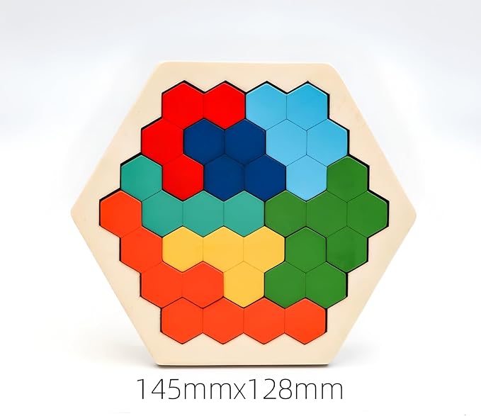 4 Pack Wooden Blocks Puzzles | Russian Blocks, Hexagon Puzzles, Tangrams Puzzles - Image 5