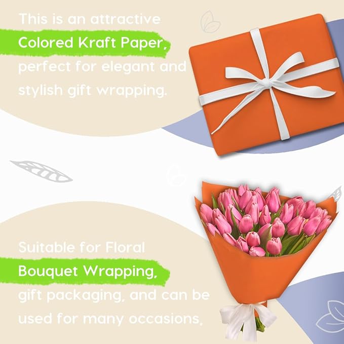 PerkHomy OrangeRed Kraft Paper Roll 36" x 1 - Image 4