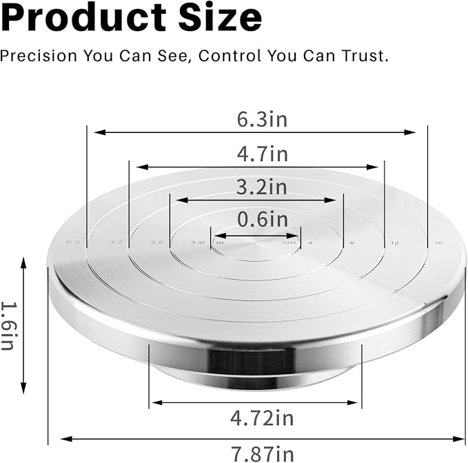 Banding Wheel, Double-Sided Pottery Turnable Wheel Aluminium Alloy Heavy Duty - Image 2
