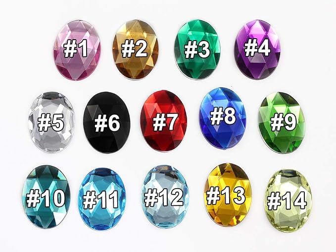40x30mm Blue Sapphire Lite .LS Large Flat Back Oval Acrylic Rhinestones Cosplay - Image 7