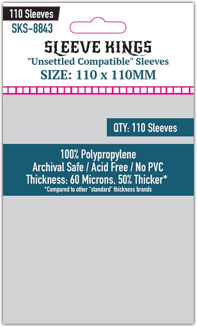 Sleeve Kings Unsettled Compatible Card Sleeves – 110 Pack, 110 x 110 mm by SleeveKings