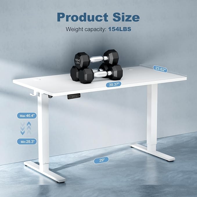DUMOS 40 Inch Electric Standing Desk Height Adjustable, Sit to Stand Up - Image 3