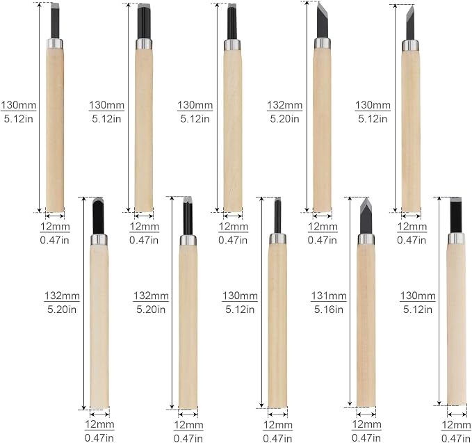 10pcs Professional Wood Carving Chisel Set - Image 6