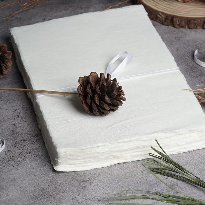 LEATHER VILLAGE Handmade Rough Textured Watercolor Paper 9.5x12.5 in White | 50 - Image 4