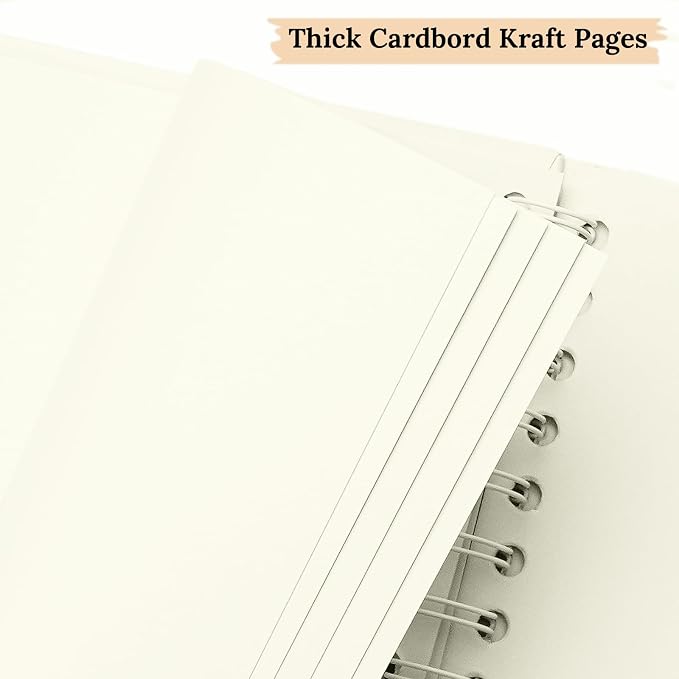 Scrapbook 10x10 Inch DIY Scrapbook Album Hardcover Kraft Paper 100 pages/50 - Image 7