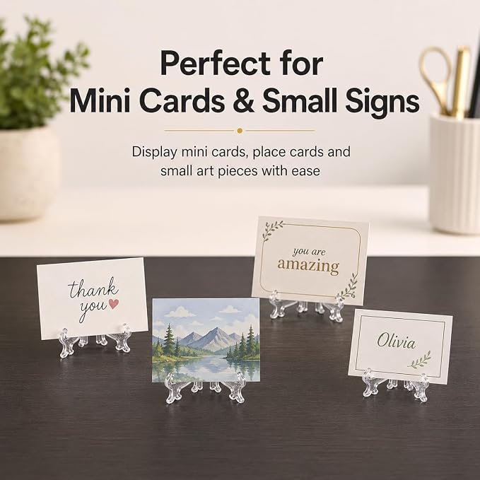 Artliving 3 Inch Acrylic Card Display Stands, Small Plastic Easels and - Image 6