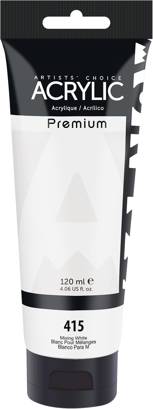 AUREUO Mixing White Acrylic Paint, 4 Fl Oz / 120ml Single Tube, Rich Pigment by AUREUO