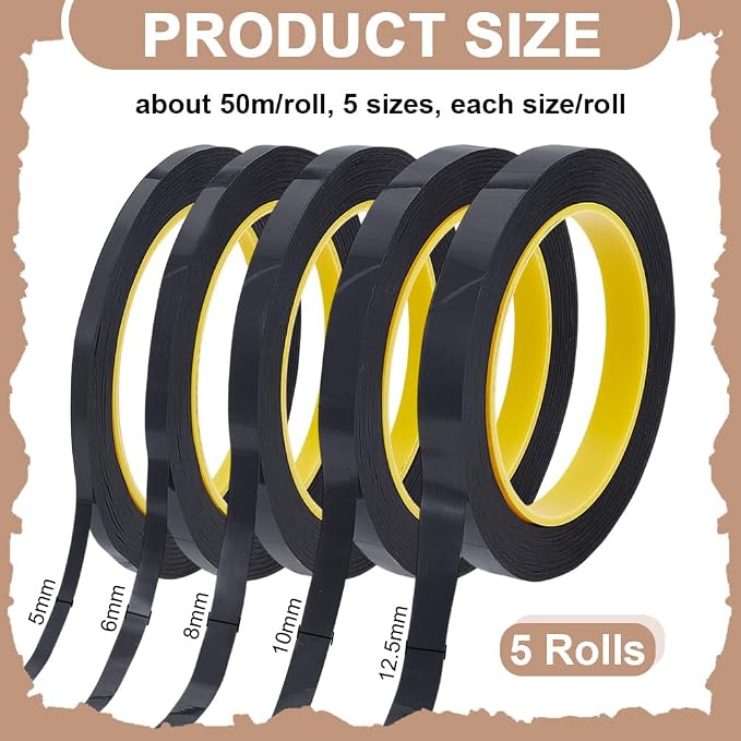 OLYCRAFT 5 Sizes 250m/820 Ft PET Glass Lead Lines 5/6/8/10/12.5mm Black Glass - Image 2