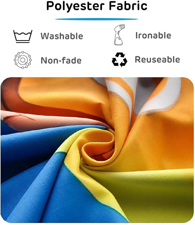 BELECO Tie Dye Party Backdrop Fabric 8x6ft Watercolor Rainbow Heart Shape Love - Image 6