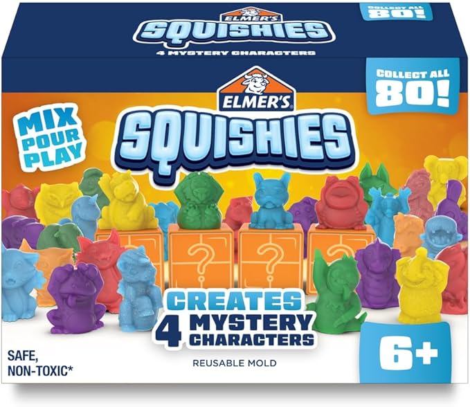 Elmer's Squishies Kids’ DIY Activity Kit, Creates 4 Mystery Characters by Unknown