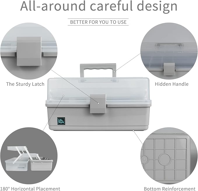 Creahaus 13 inch Art Craft Organizer Storage Box - Image 3