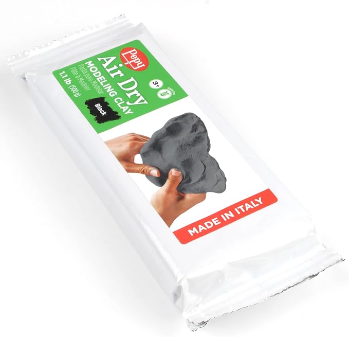 Pepy Premium European Air Dry Modeling Clay Black 2.2 lb Bar by Pepy