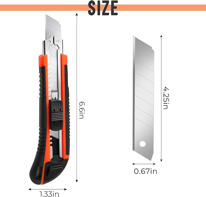 3-Pack Box Cutter Utility Knife | Ultra Sharp Blade - Image 4