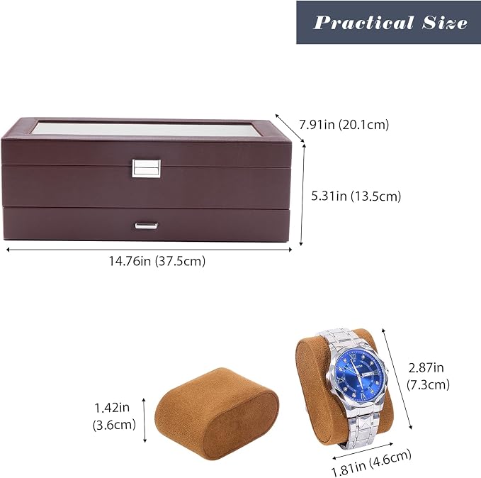 ProCase Watch Box, 14 Slot Mens Watch Case - Image 7