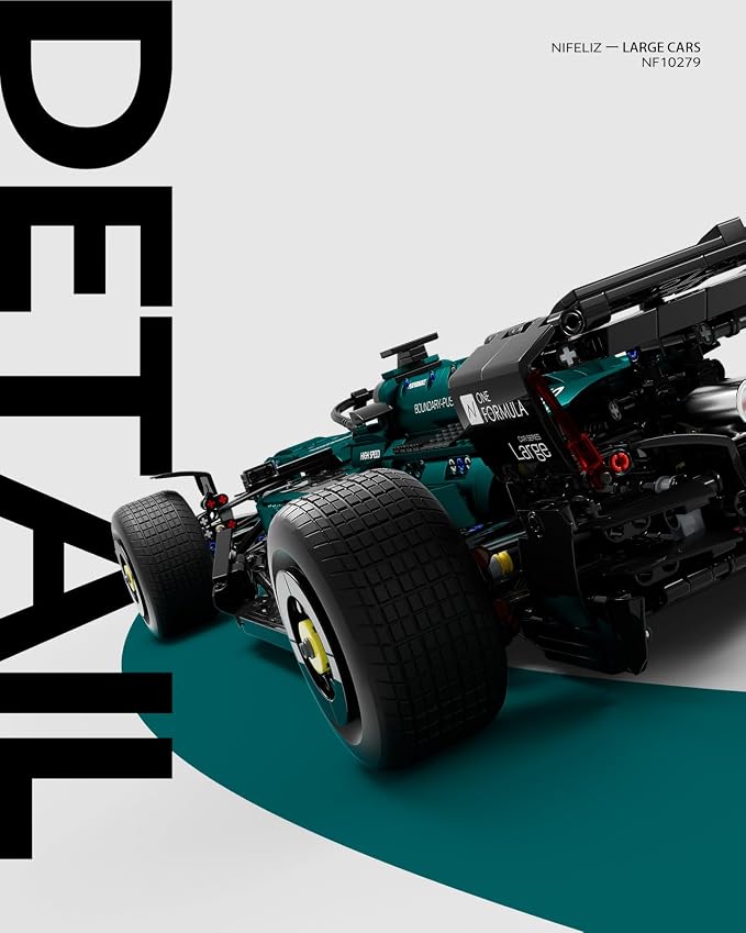 Nifeliz AM24 Formula 1 Racing Car Building Set, 1:8 Scale Collectible Set - Image 6