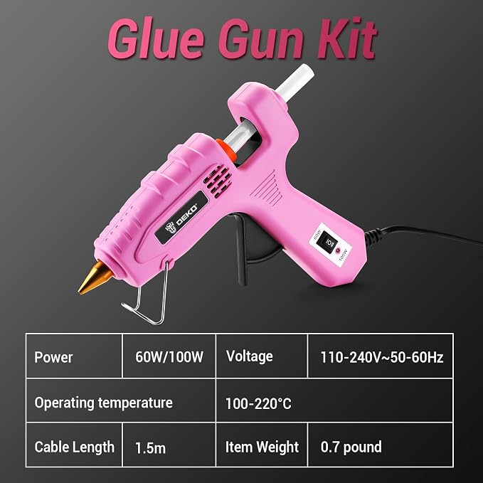 Hot Glue Gun Full Size: DEKOPRO 60/100Watt Dual Temp Hot Glue Gun Kit - Image 4