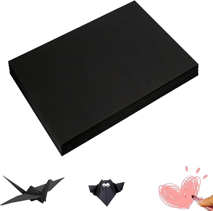300 Sheets Arts Craft Paper for Drawing 18” x 24” Black Construction Paper for by Shinok